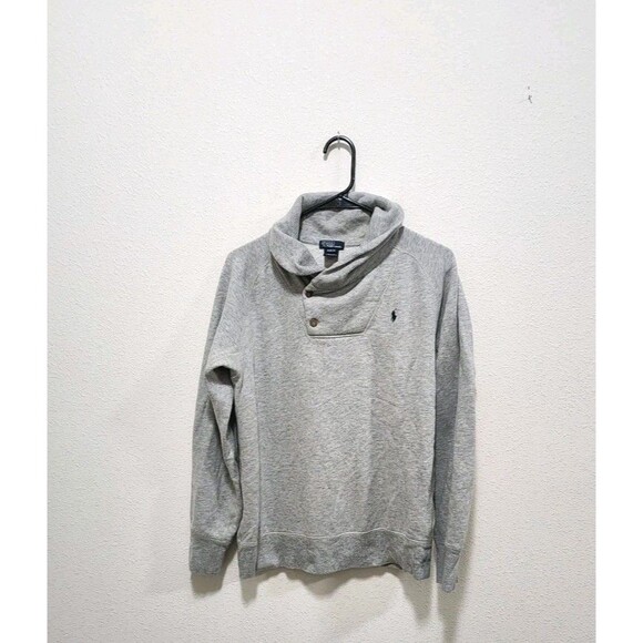 Polo Ralph Lauren Shawl Sweater Pullover Sweater Grey Men’s Size XLarge Preppy - Picture 4 of 8